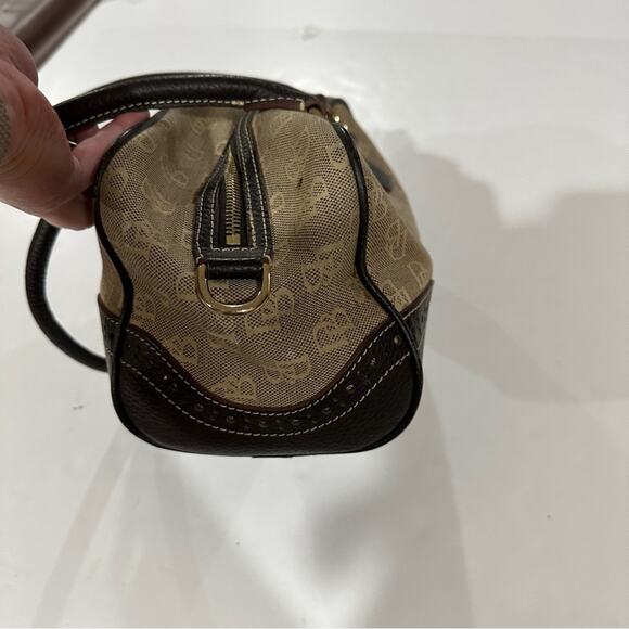 Vintage Dooney & Bourke Canvas Leather Satchel Shoulder Bag - Picture 6 of 16